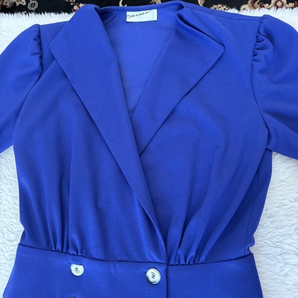 Brenner Vintage Elegant Blue Women's Dress size Medium - Picture 5 of 16